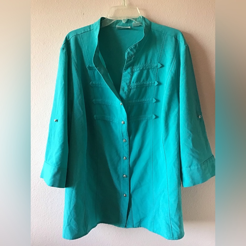 ❤️Kathy Che stretch button down blouse size 26/28